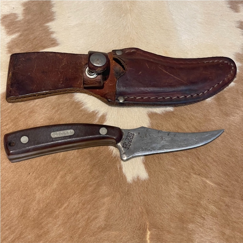1970’s Old Timer Schrade Vintage Knife Fixed Blade Full Tang original collectors